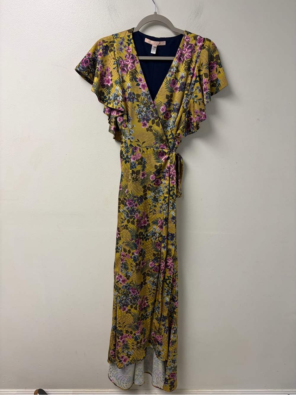 Hutch Pietrina Wrap Maxi Dress Yellow Floral Size Small - Picture 4 of 7